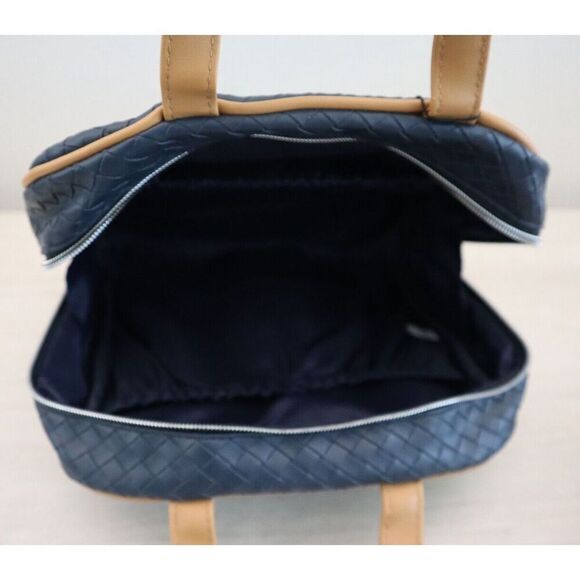 Joan & David JDC2286 Navy Blue The Medium Woven 3-Piece Toiletry Makeup Case - Picture 5 of 13